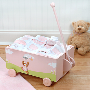 Welcome to the World Pink Gift Wagon