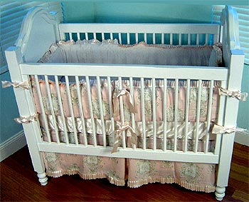Cherub Toile 4pc Crib bedding