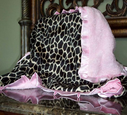 Pink Giraffe Blanket