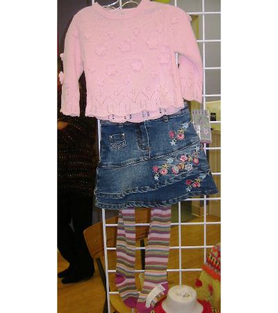 DPD Sweater and Denim Skirt Set