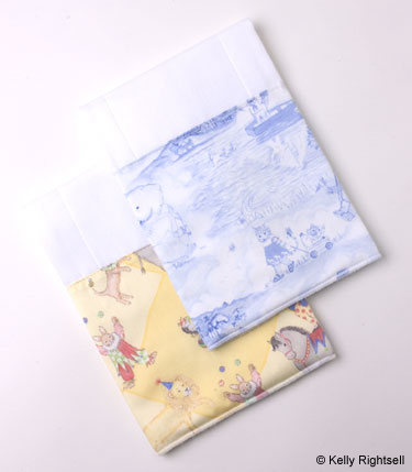 Burp Cloth Pair Circus and Blue Playground Toile