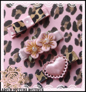 Pink Leopard Trio Clips