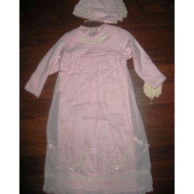 Biscotti Pink Floral Gown with hat