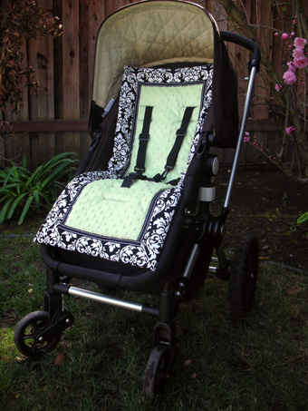 Stroller Liner Green Damask