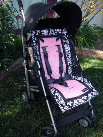 Stroller Liner Pink Damask