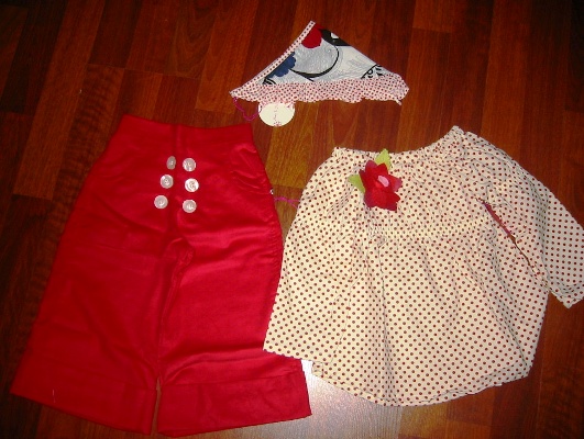 CP Stella Sailor Pant, top, and Headscarf