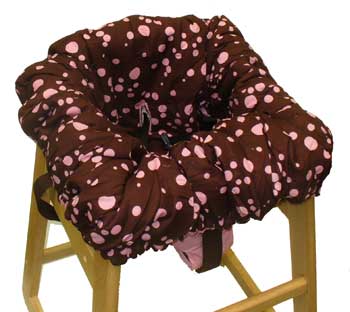 Chocolate w/ Pink Dots/Minky Car Seat Cover