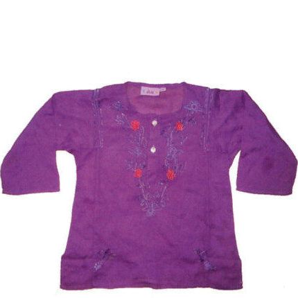 Purple Berry Embroidered Kurta
