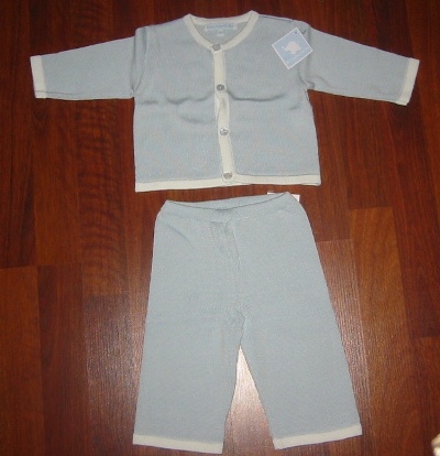 Blue Cardigan/Pant Set Knit