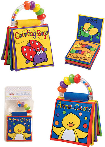 Set of 2 Touch and Feel Rattle Books
