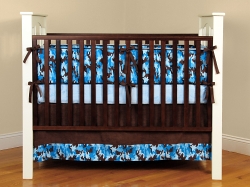 Blue Camoflauge Crib Bedding