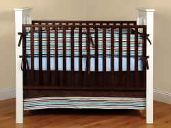 Aqua and Brown Crib Bedding