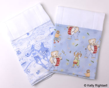 Burp Cloth Set Little Boys Make noise and Blue Beach Toile
