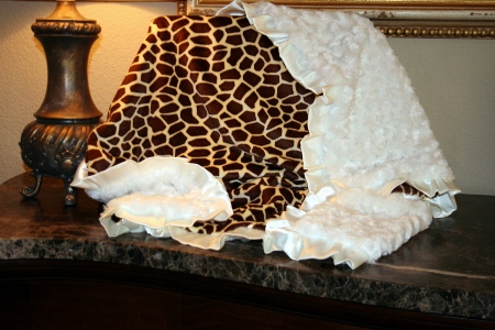 Cream Giraffe Blanket