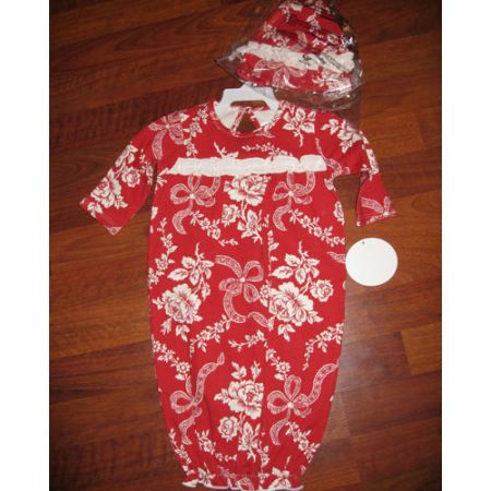 French Holiday Red Gown and hat