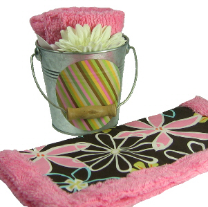 Chenille Travel Blankie Pail